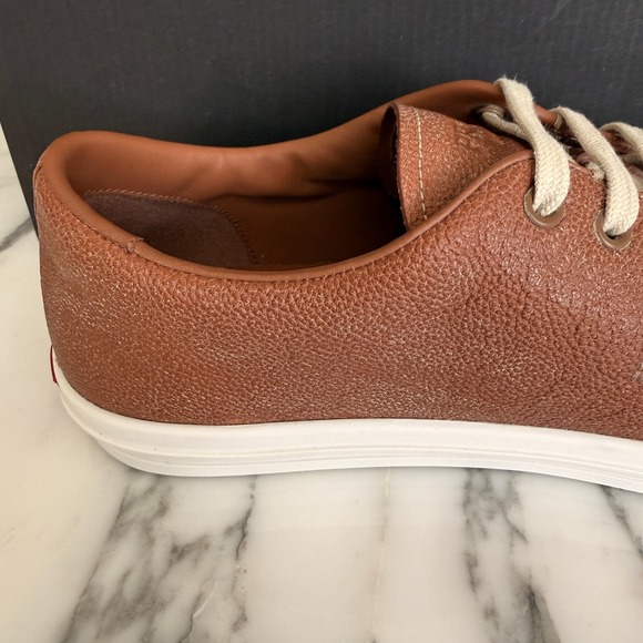 Prada Milano 2EE448 Mens Brown Pebbled Leather Low Top Sneakers, UK 7 main image 12